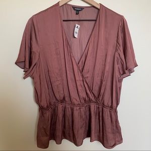 Express Flutter Sleeve Surplice Blouse